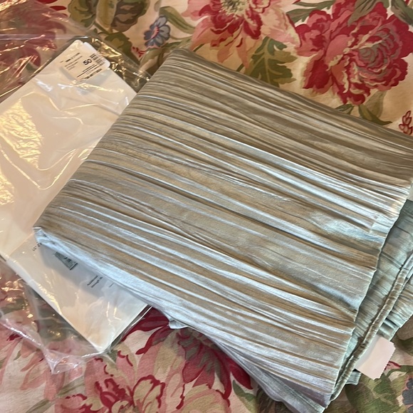 Vtg JC PENNY Window Scarf Valance Size 91.4" X 216 Sea-green SeaFoam Wrinkle NEW - Picture 6 of 12